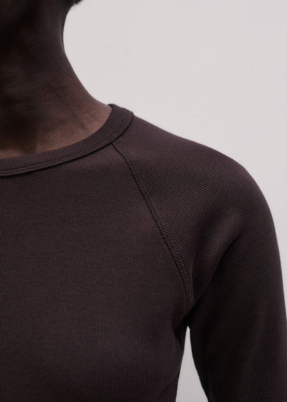 Brown Raglan Crop Tee | ME+EM