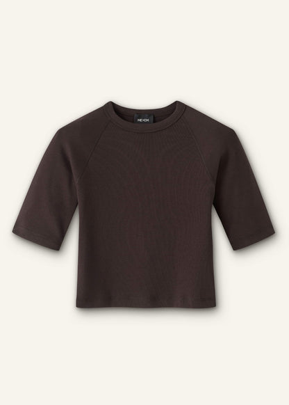 Brown Raglan Crop Tee | ME+EM