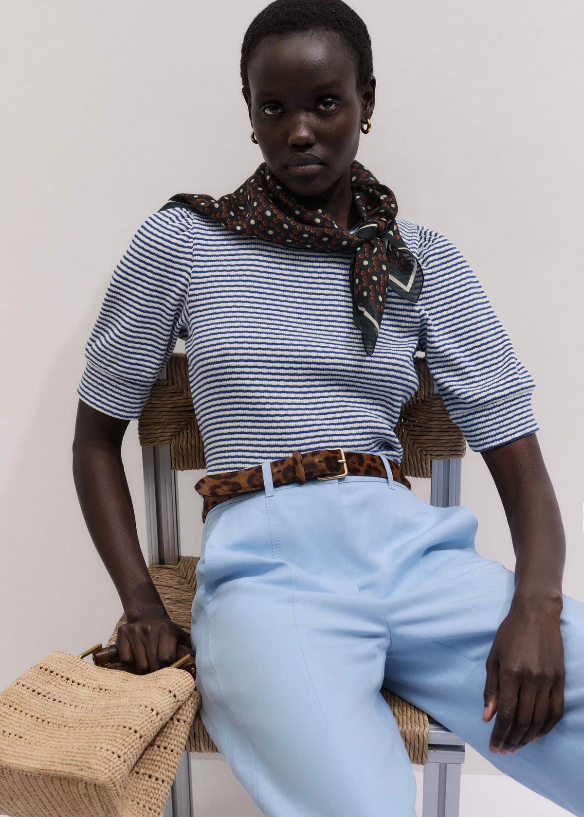 Blue Feminine Sleeve Tee | ME+EM