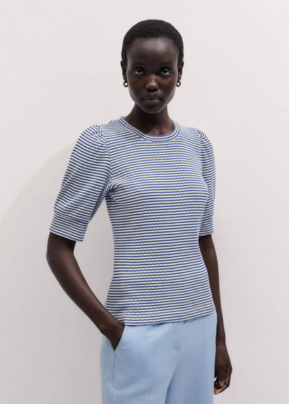 Blue Feminine Sleeve Tee | ME+EM
