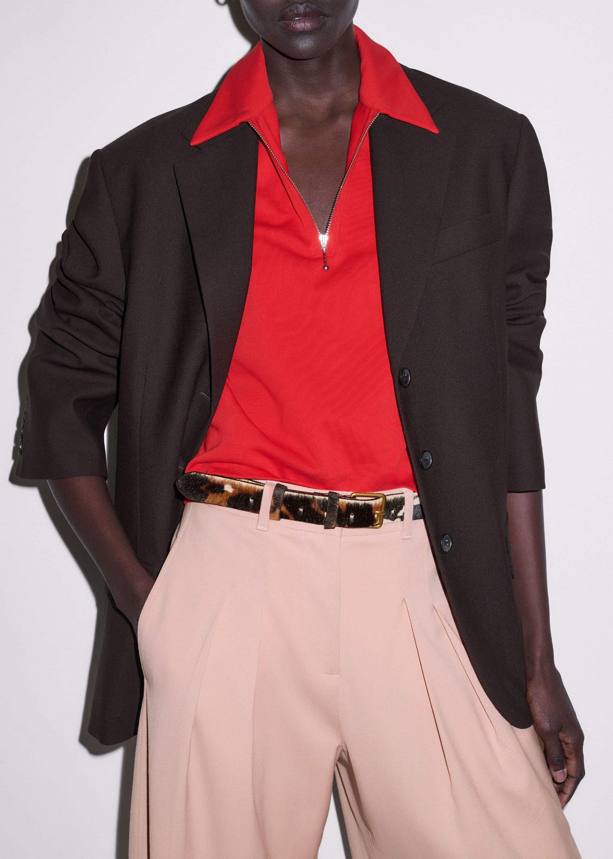 Red Cap Sleeve Polo Top | ME+EM
