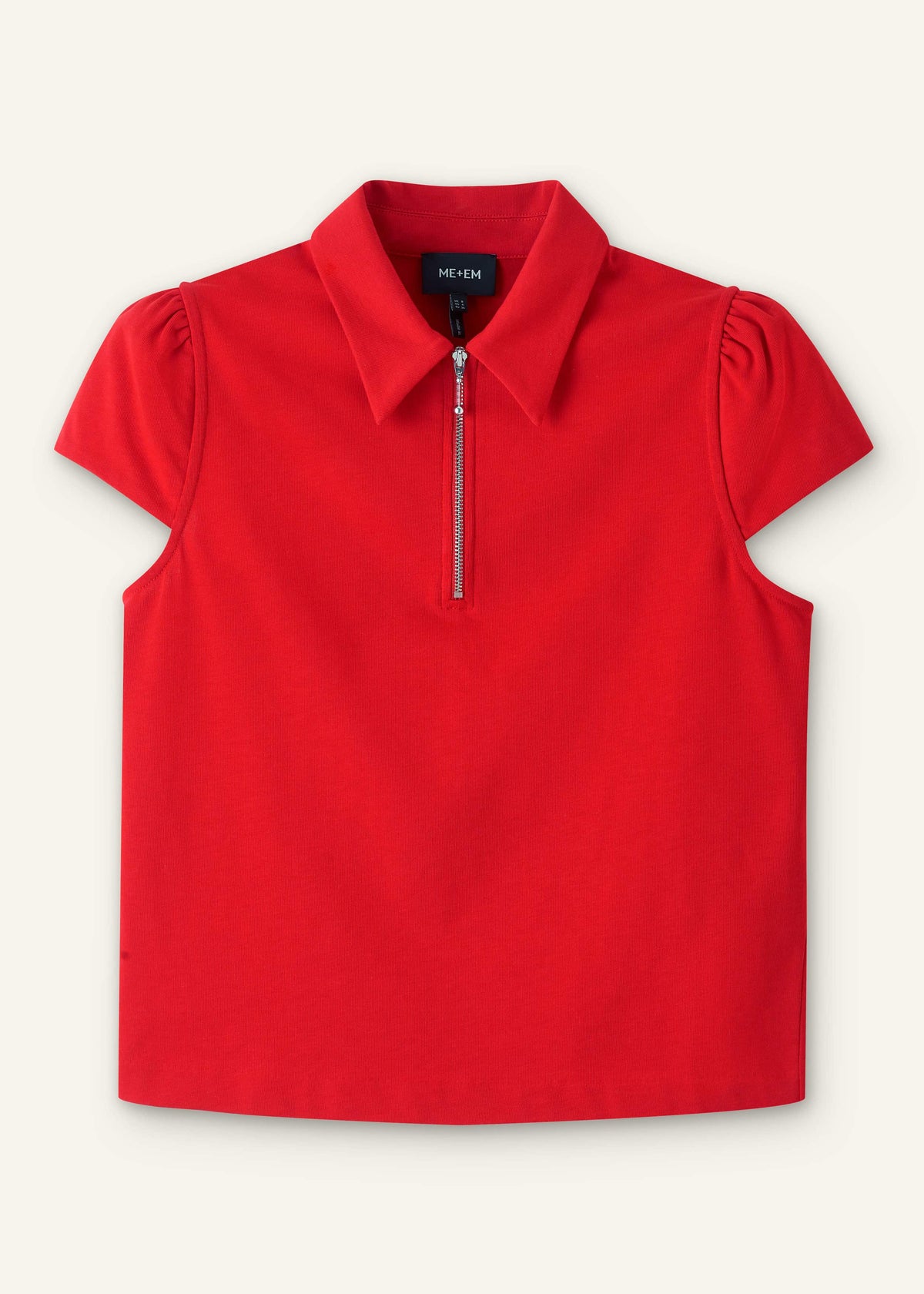 Red Cap Sleeve Polo Top | ME+EM