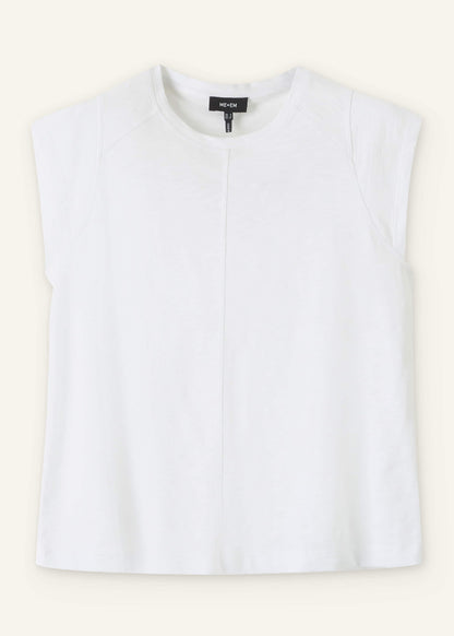White Cap Sleeve Crew Neck Swing Tee | ME+EM