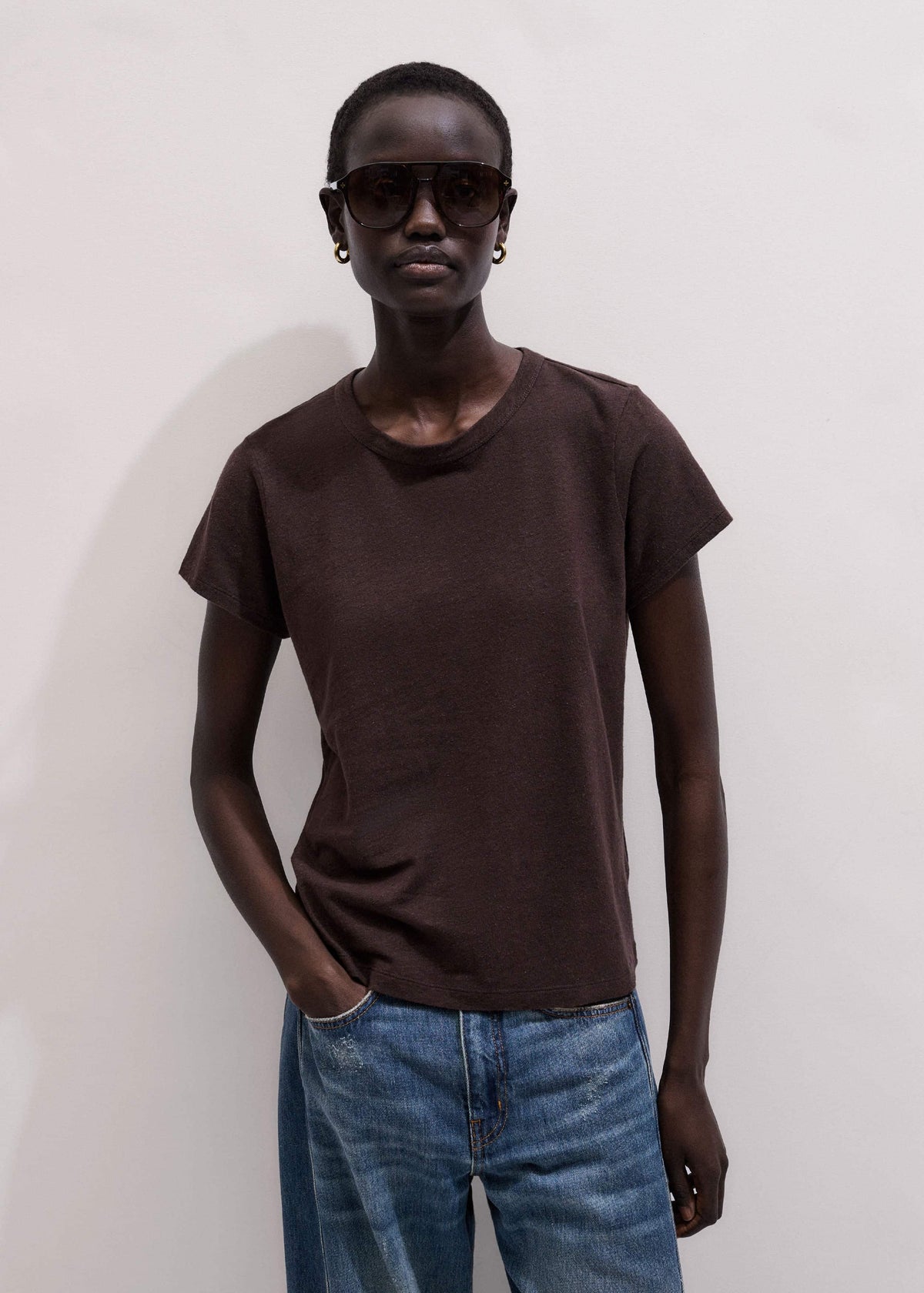 Brown Soft Washed Tee | ME+EM