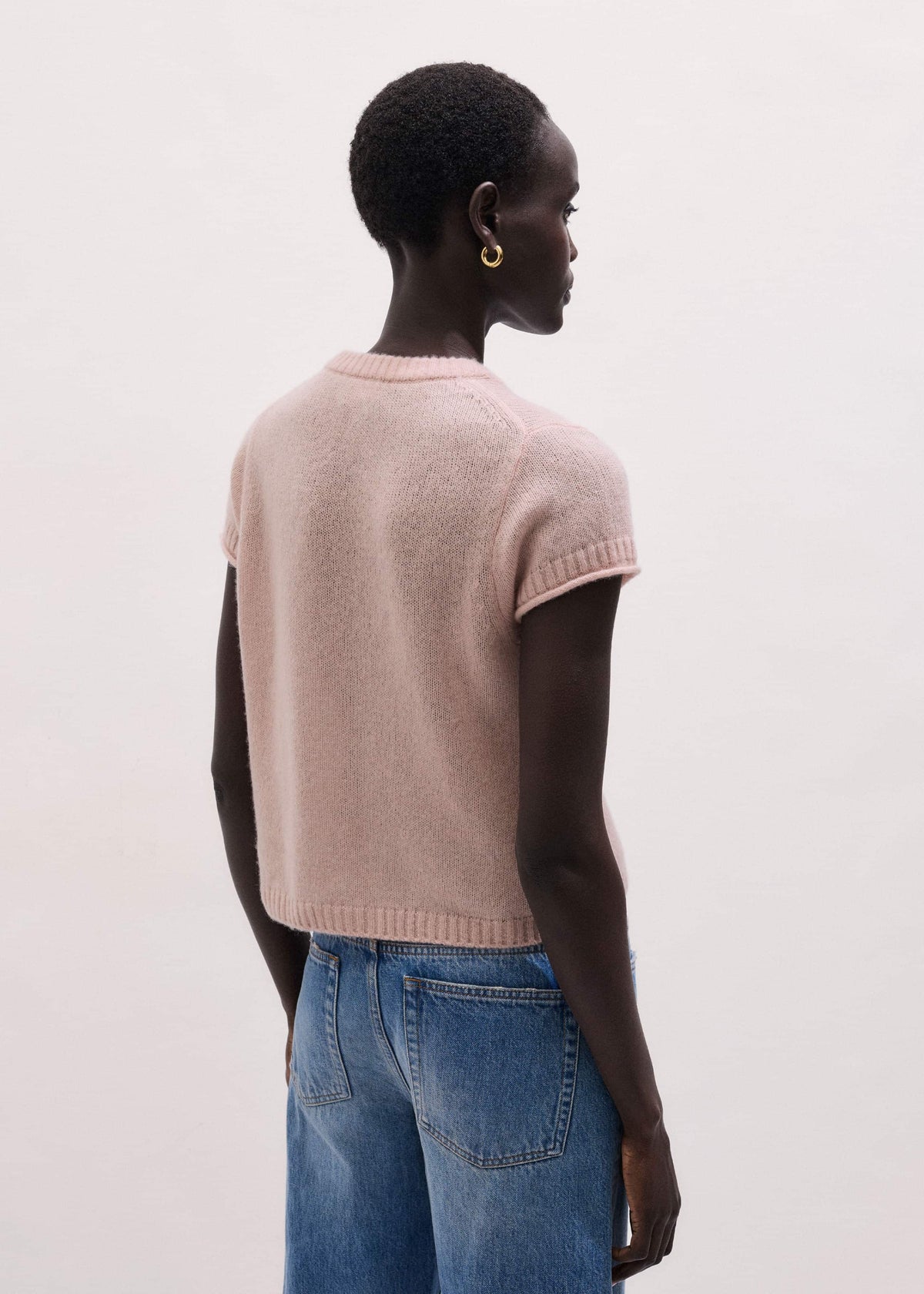 Pink Merino Cashmere Silk Straight Baby Tee | ME+EM