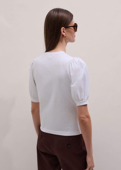 White Feminine Sleeve Tee | ME+EM