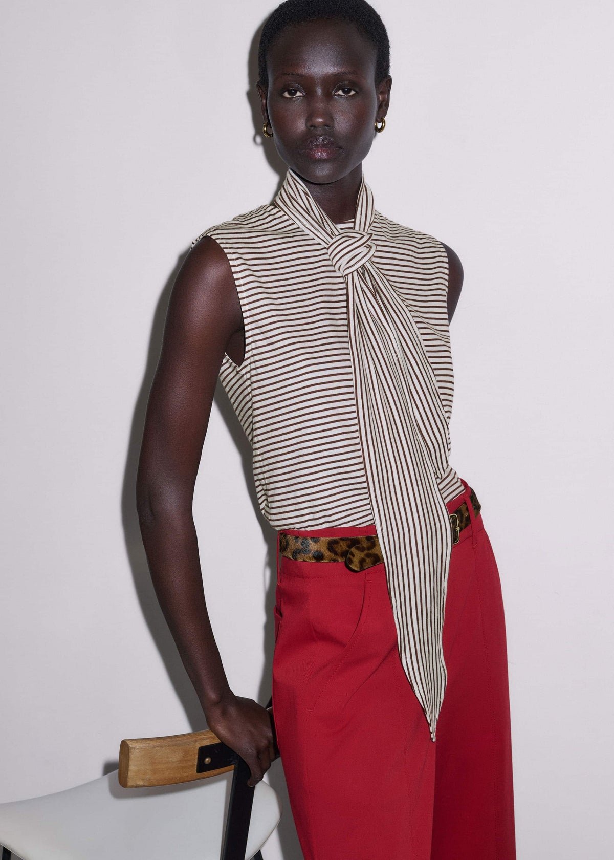 Brown Scarf Neck Tank | ME+EM