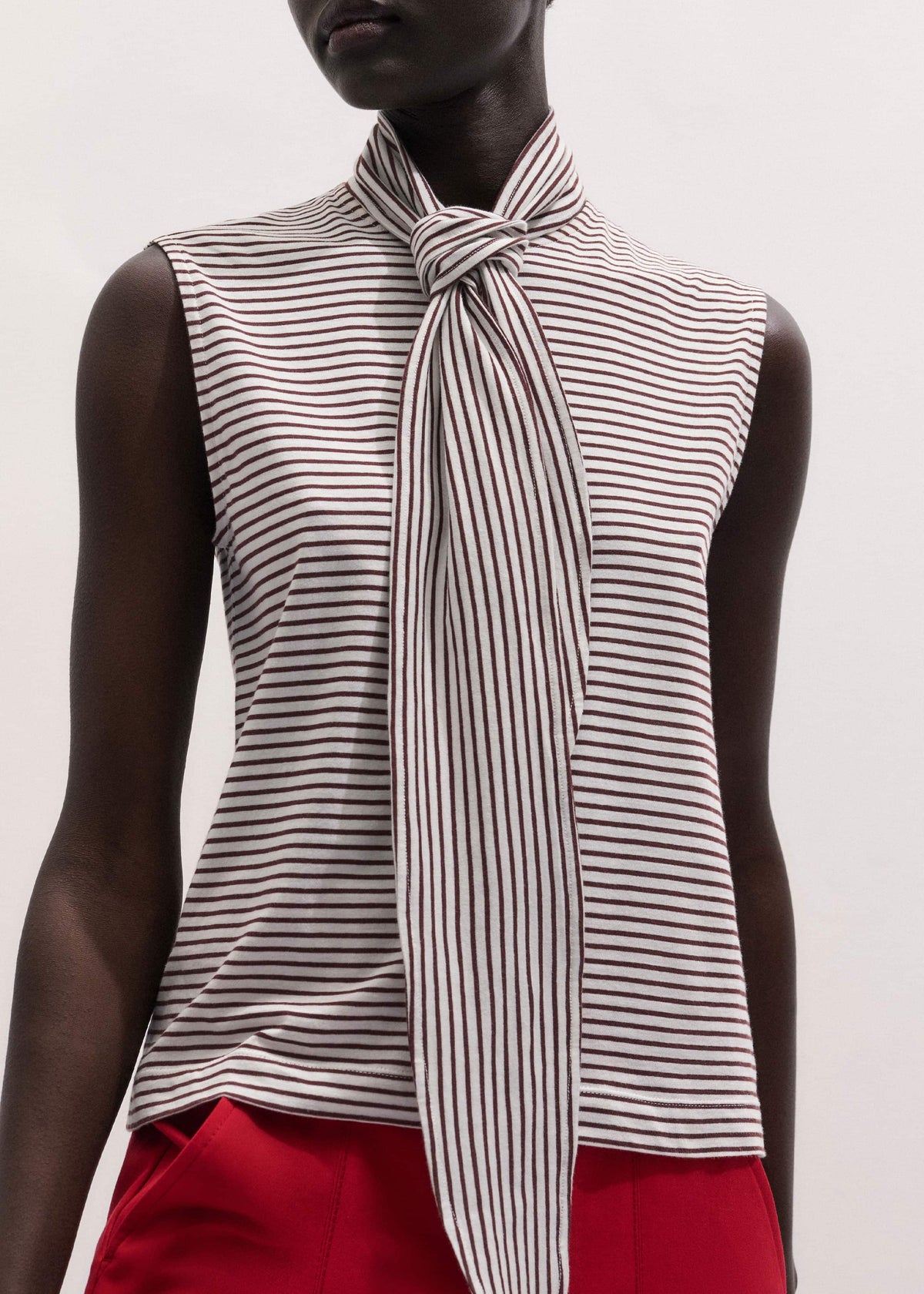 Brown Scarf Neck Tank | ME+EM