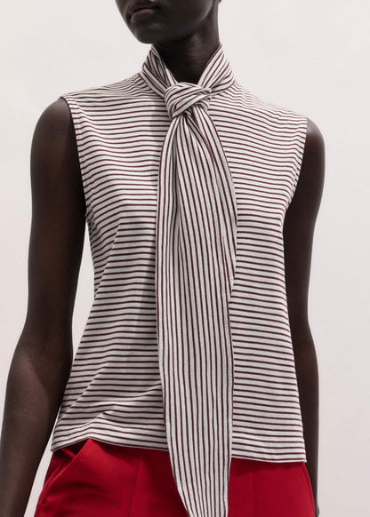 Brown Scarf Neck Tank | ME+EM