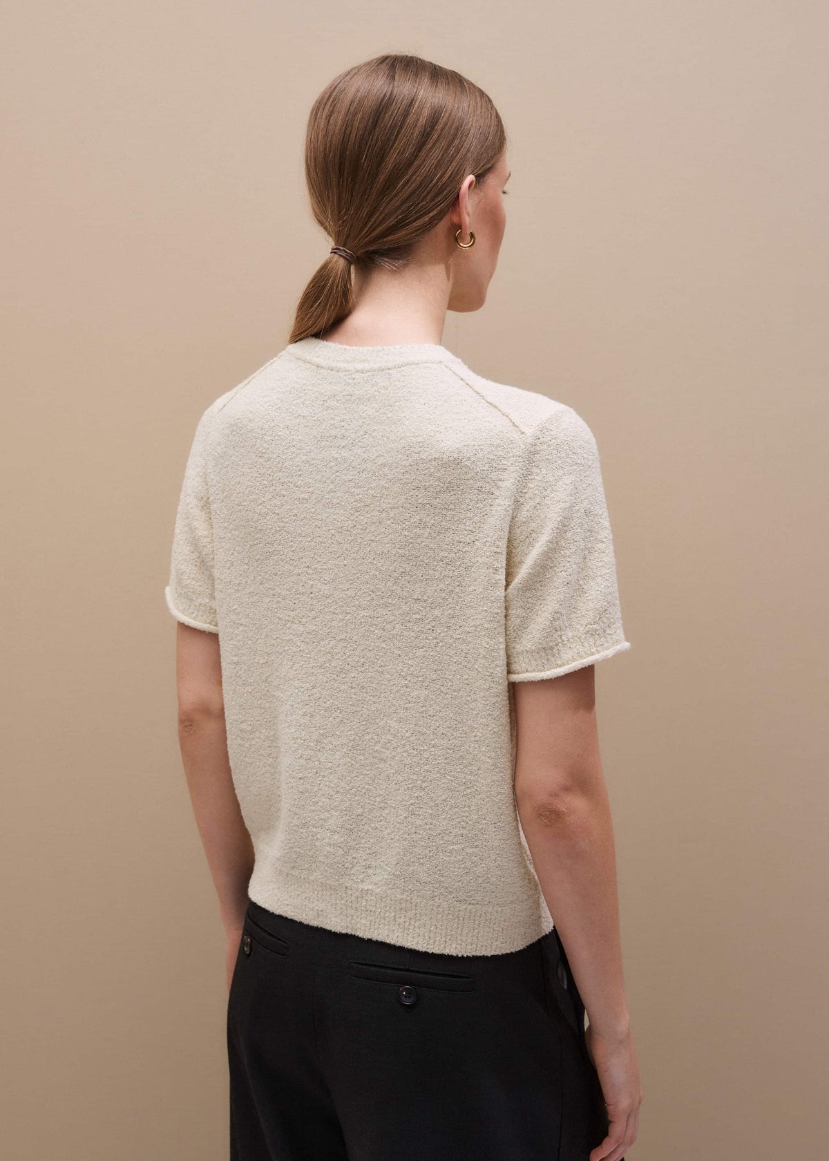 Cream Short Sleeve Cardigan | ME+EM