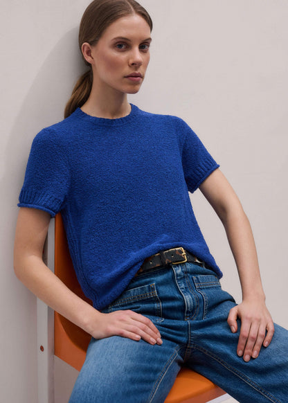 Blue Straight Knit Tee | ME+EM