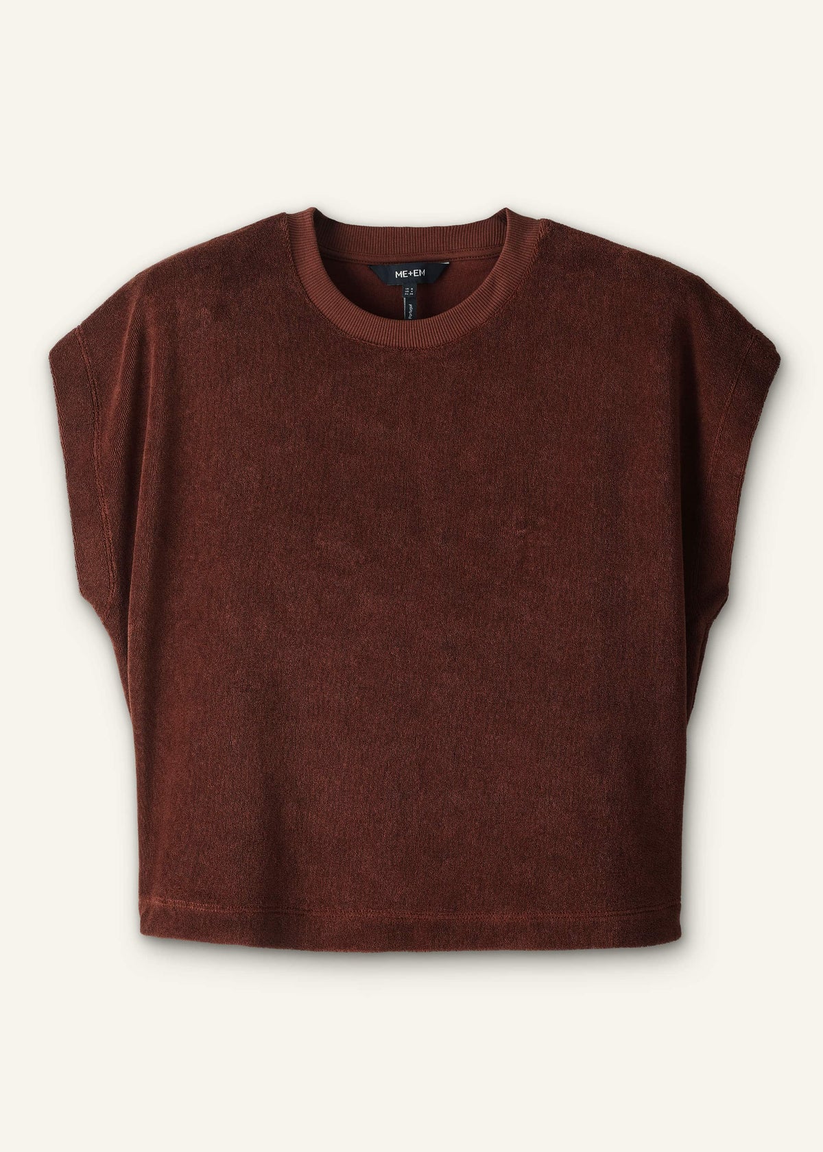 Cinnamon Brown Cap Sleeve Crop Tee | ME+EM