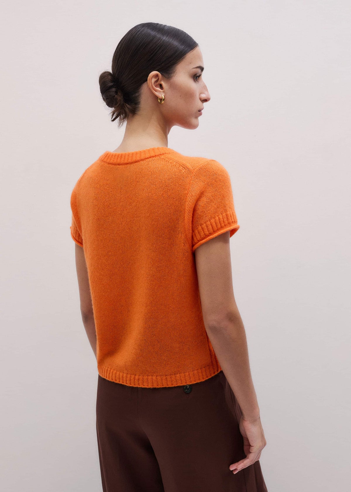 Orange Merino Cashmere Silk Baby Tee | ME+EM