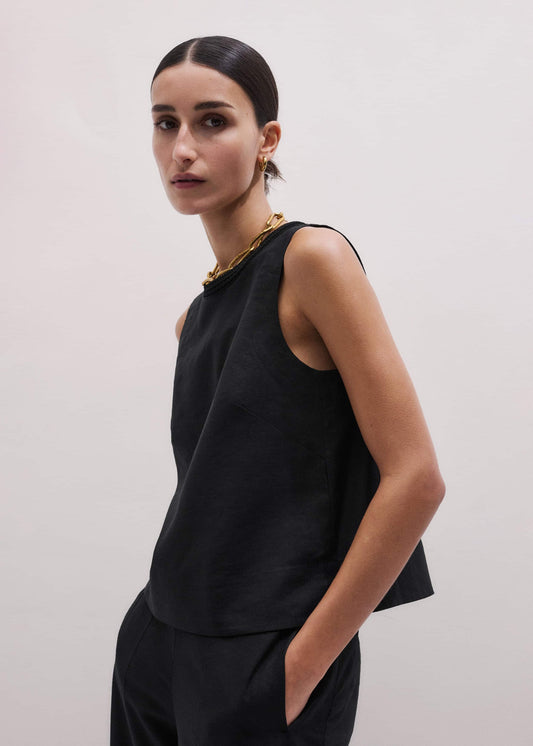 Black Crochet Trim Crop Top | ME+EM