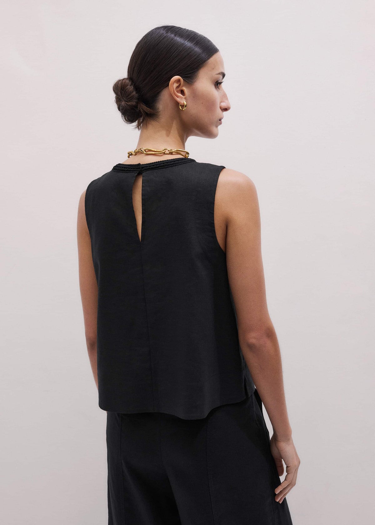 Black Crochet Trim Crop Top | ME+EM