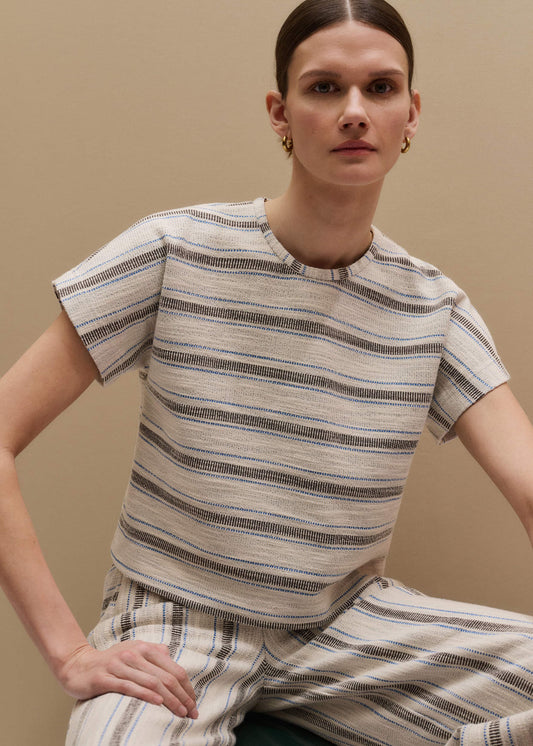 Cream Stripe Tee | ME+EM
