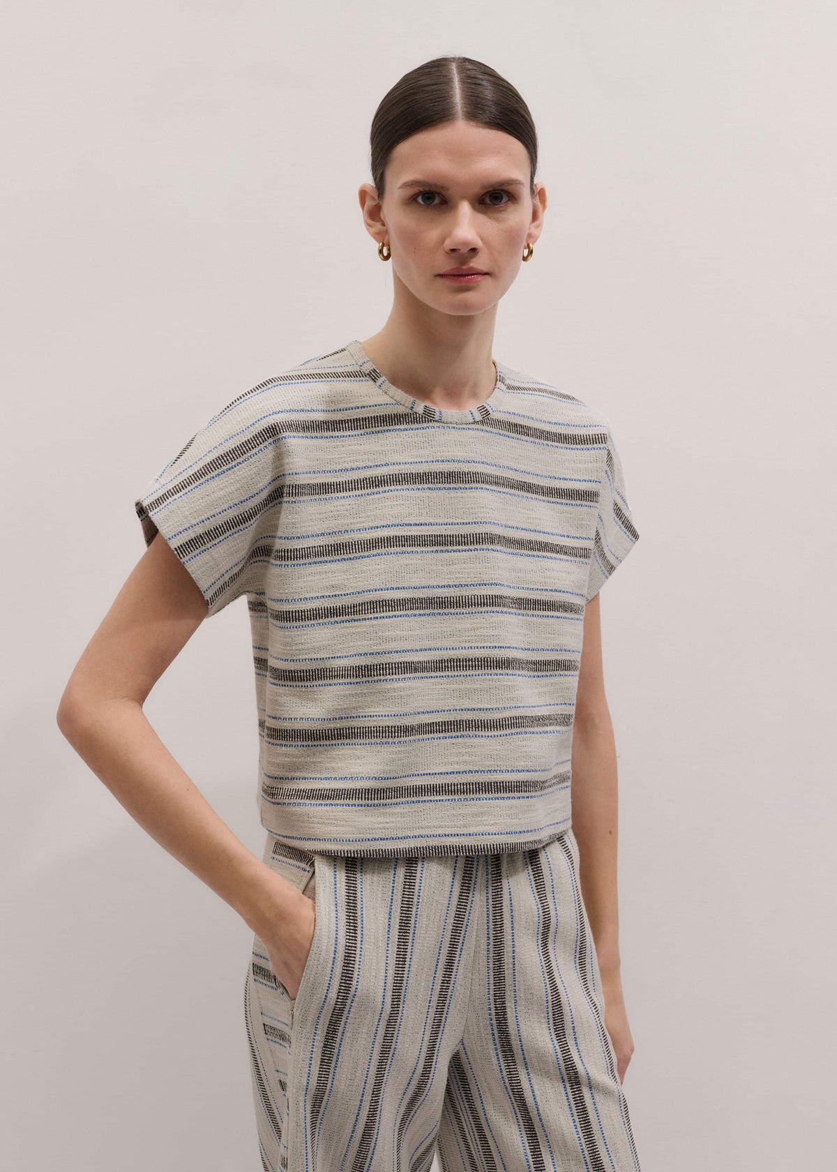 Cream Stripe Tee | ME+EM