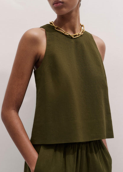 Olive Green Shell Crop Top | ME+EM