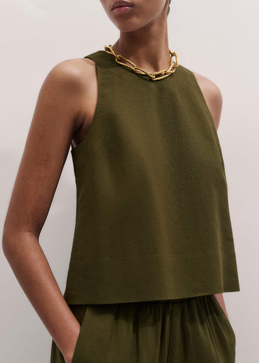 Olive Green Shell Crop Top | ME+EM