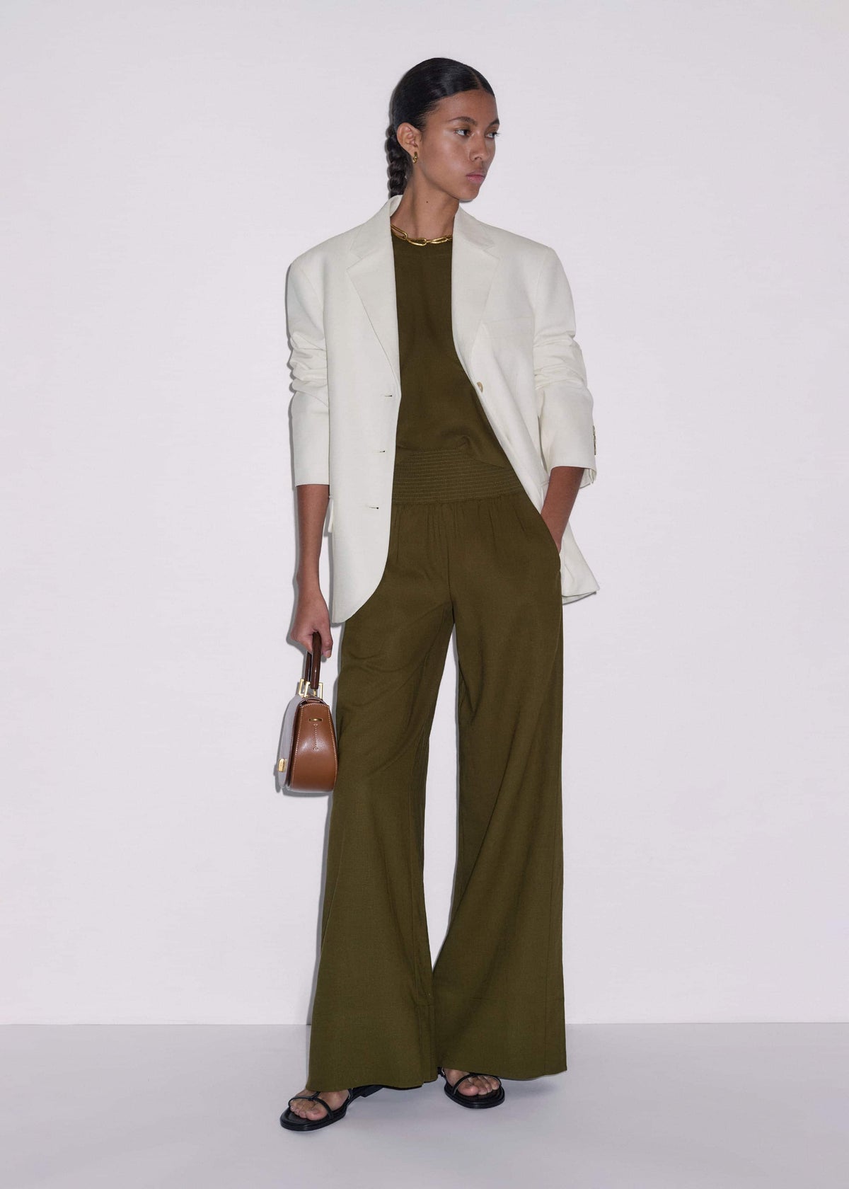 Olive Green Shell Crop Top | ME+EM
