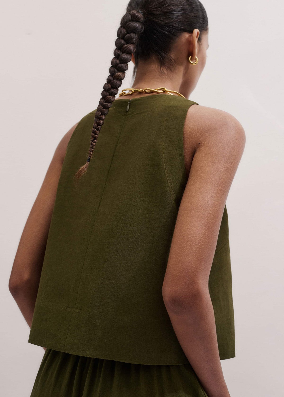 Olive Green Shell Crop Top | ME+EM