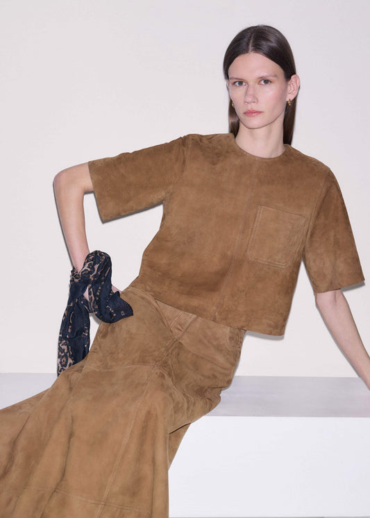 Brown Luxe Boxy T-Shirt | ME+EM