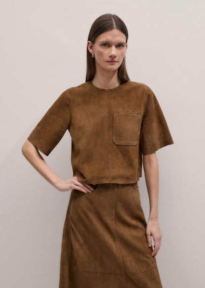 Brown Luxe Boxy T-Shirt | ME+EM