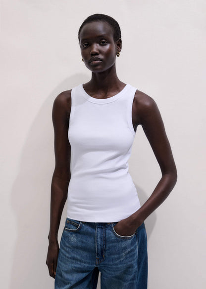 White Ultimate Crew Neck Tank | ME+EM