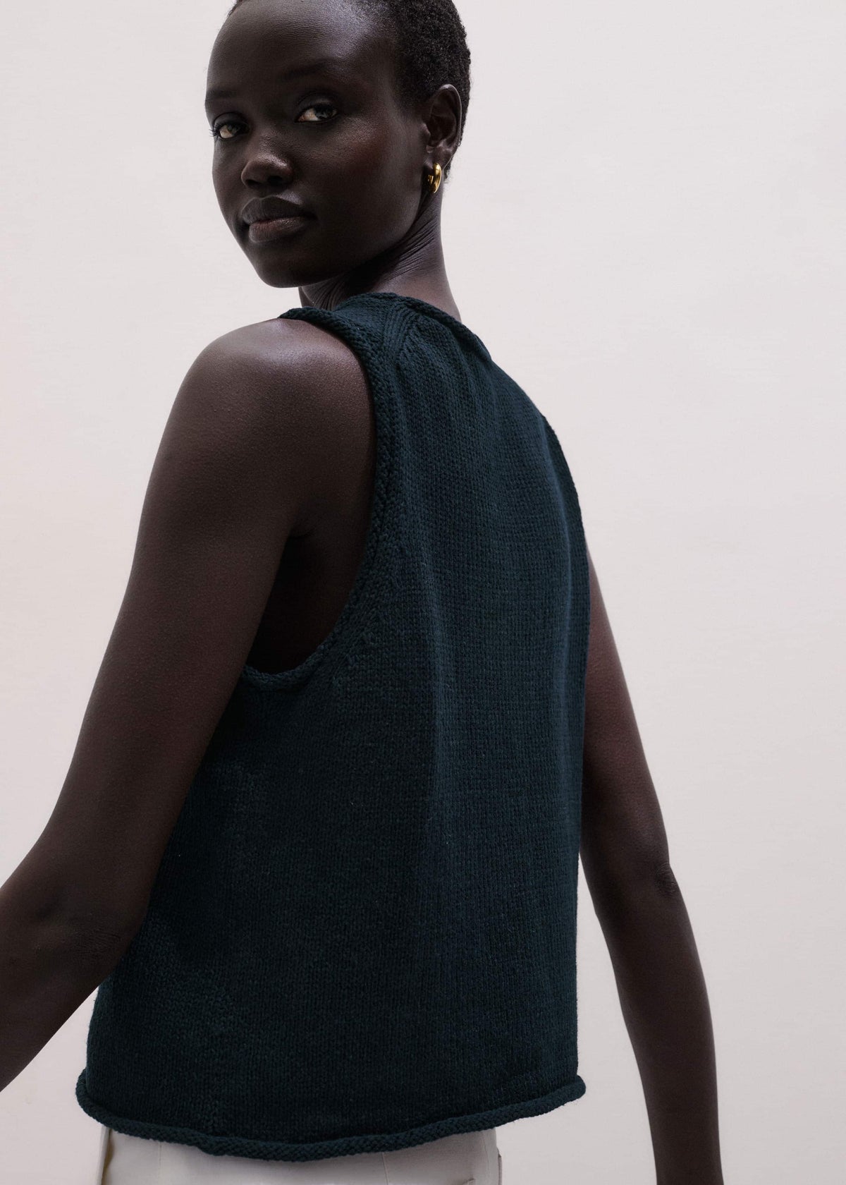 Navy Chunky Knit Tank | ME+EM