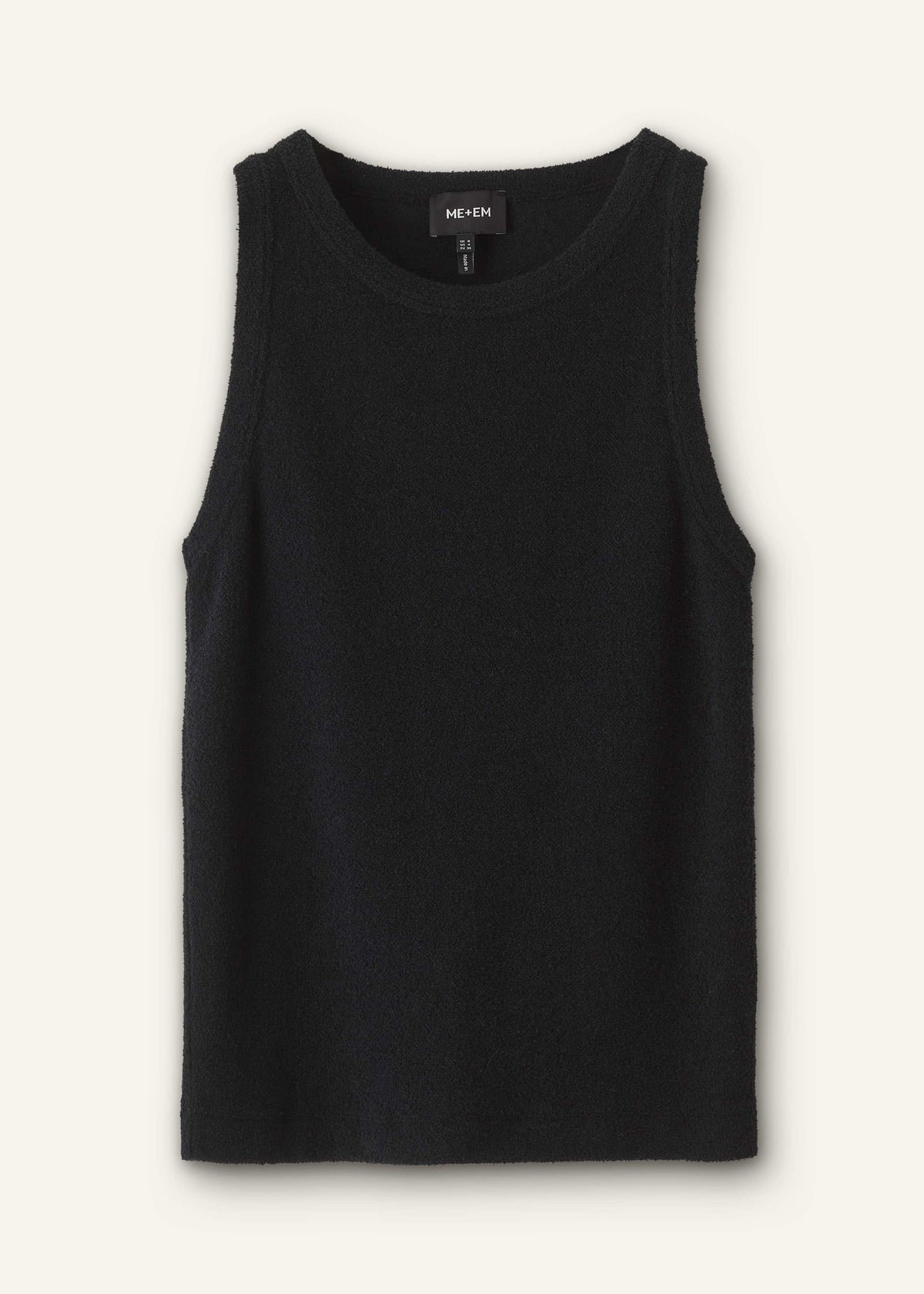 Black Textured Slim Basic Tank Top | ME+EM