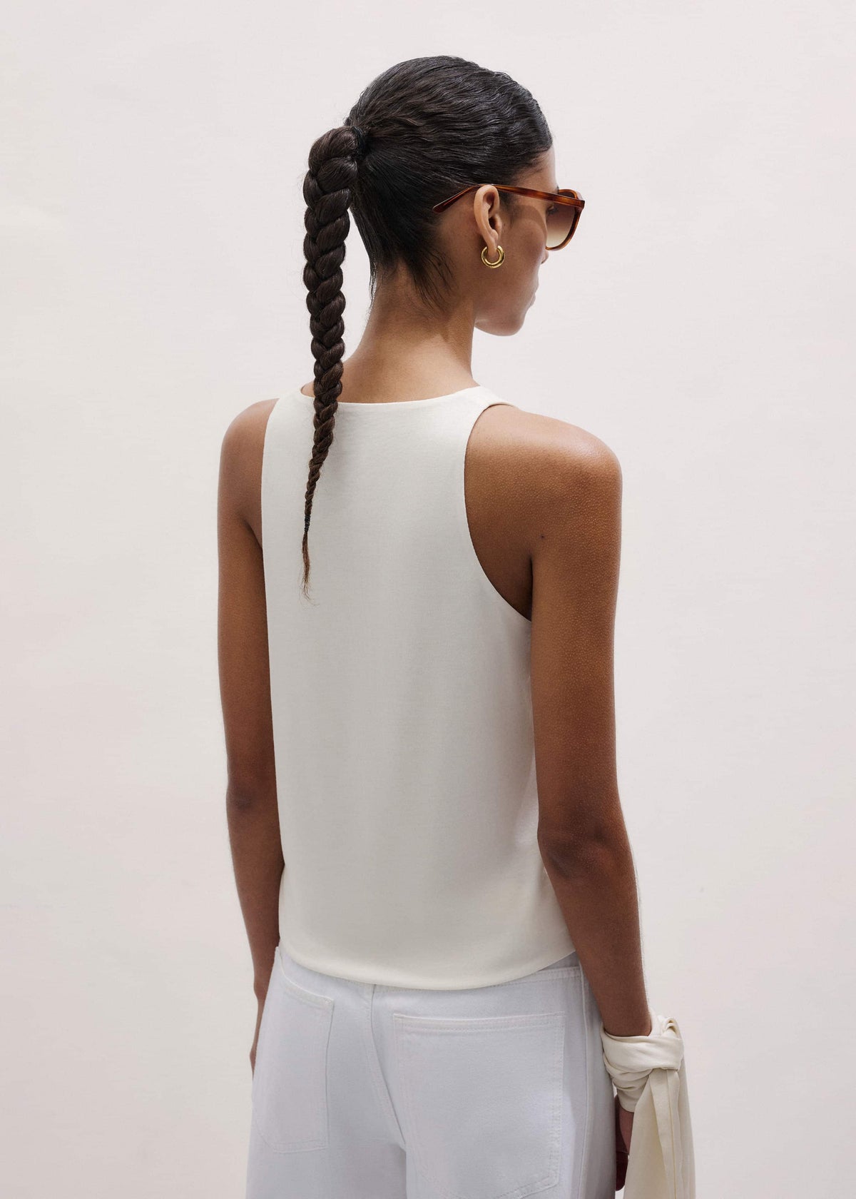 Cream Scoop Neck Vest | ME+EM