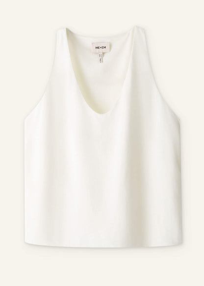 Cream Scoop Neck Vest | ME+EM