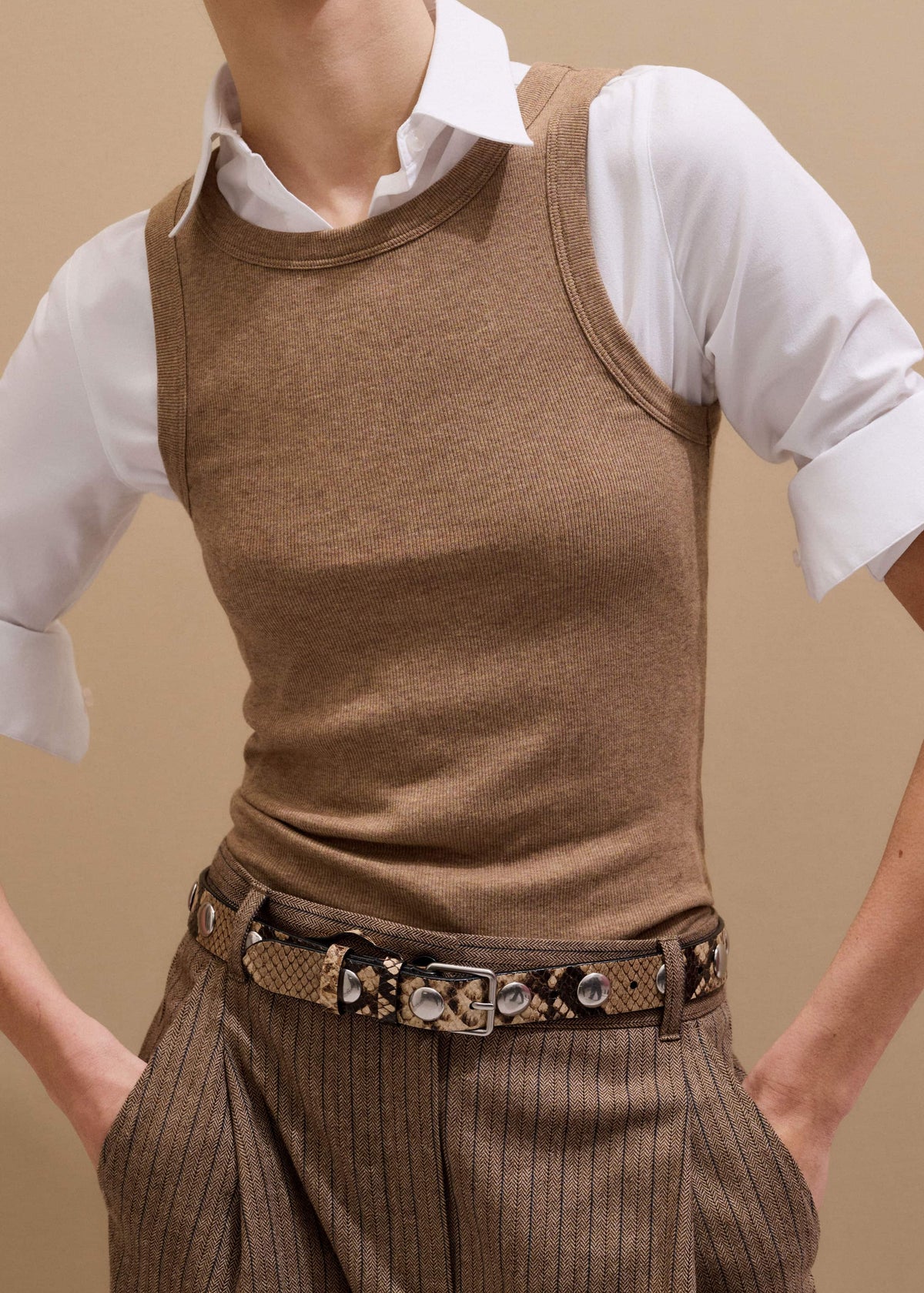 Camel Brown Ultimate Crew Neck Tank | ME+EM
