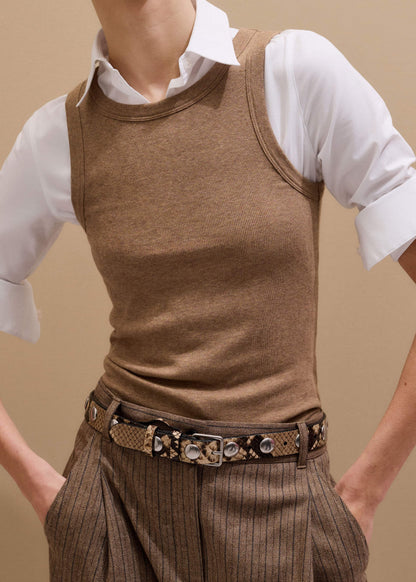 Camel Brown Ultimate Crew Neck Tank | ME+EM