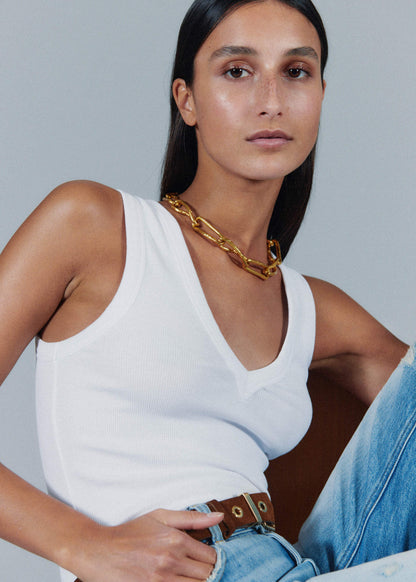 White Ultimate V-Neck Vest | ME+EM
