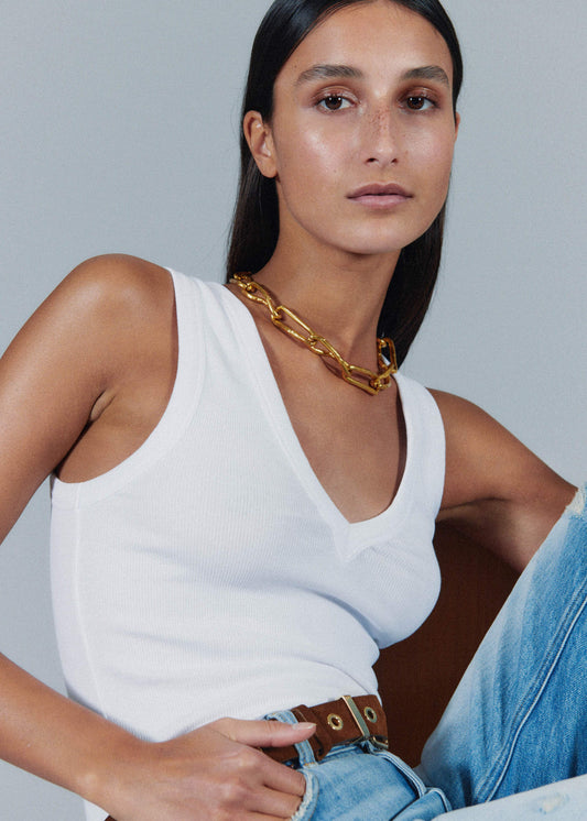 White Ultimate V-Neck Vest | ME+EM