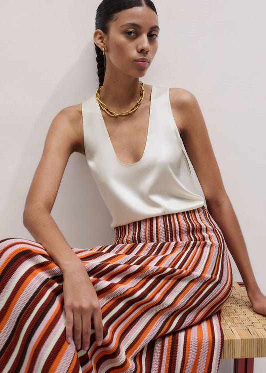 Cream Fluid Evening Tank Top | ME+EM