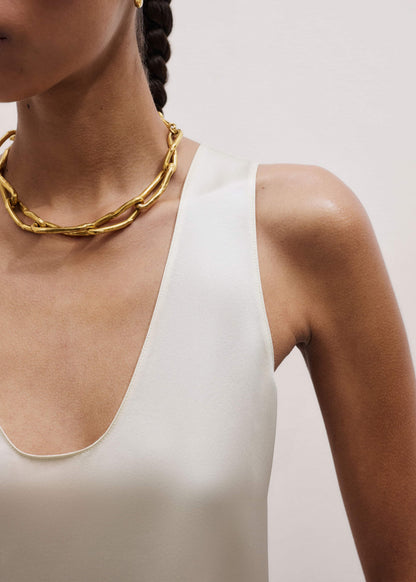 Cream Fluid Evening Tank Top | ME+EM