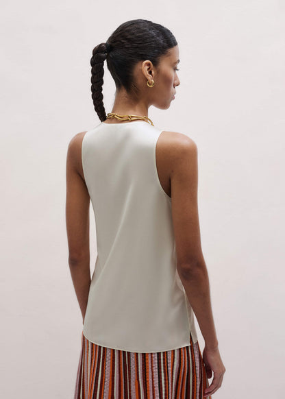 Cream Fluid Evening Tank Top | ME+EM