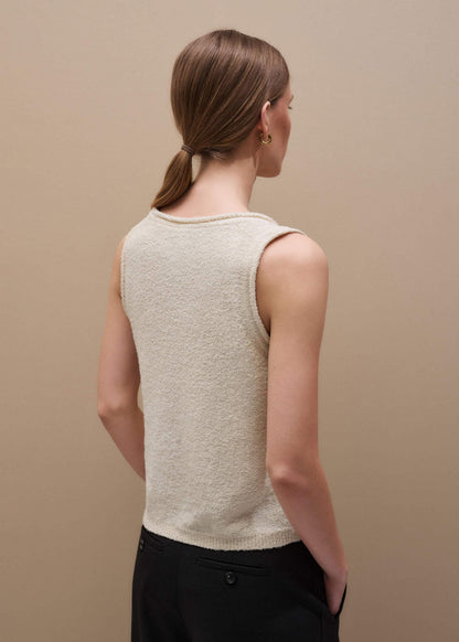 Cream Slim Knit Tank Top | ME+EM