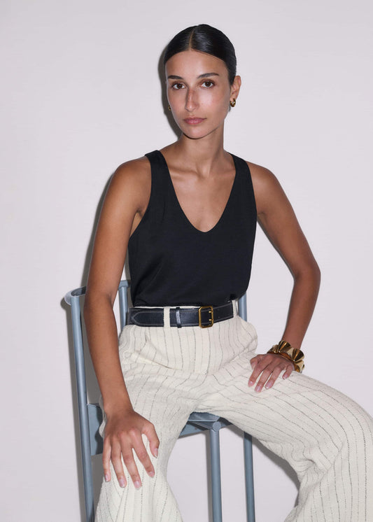 Black Scoop Neck Vest | ME+EM