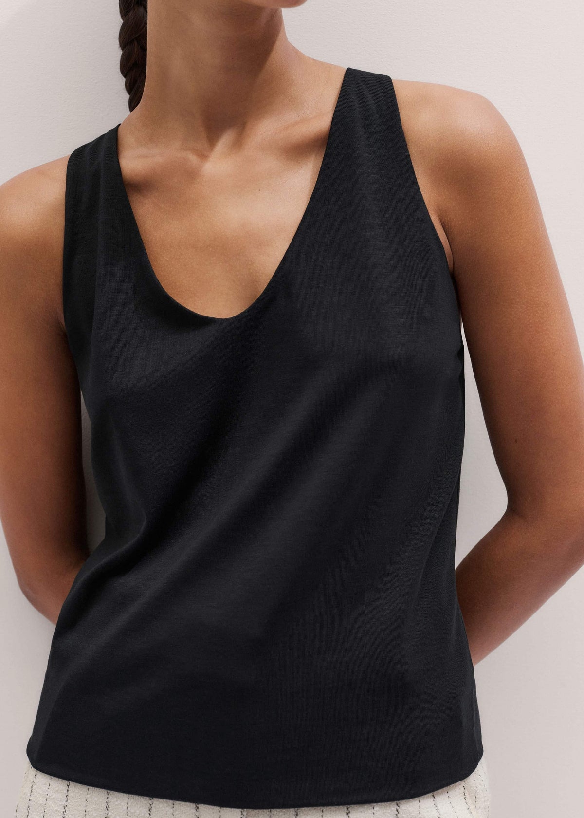 Black Scoop Neck Vest | ME+EM