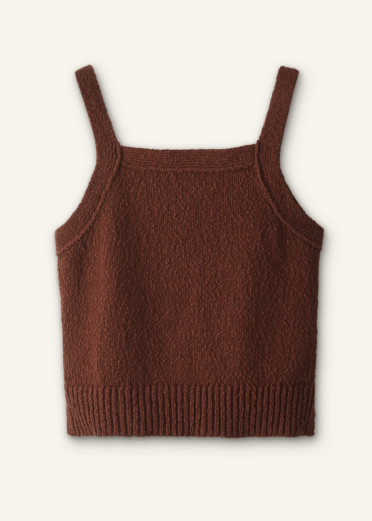 Cinnamon Brown Square Neck Knit Top | ME+EM