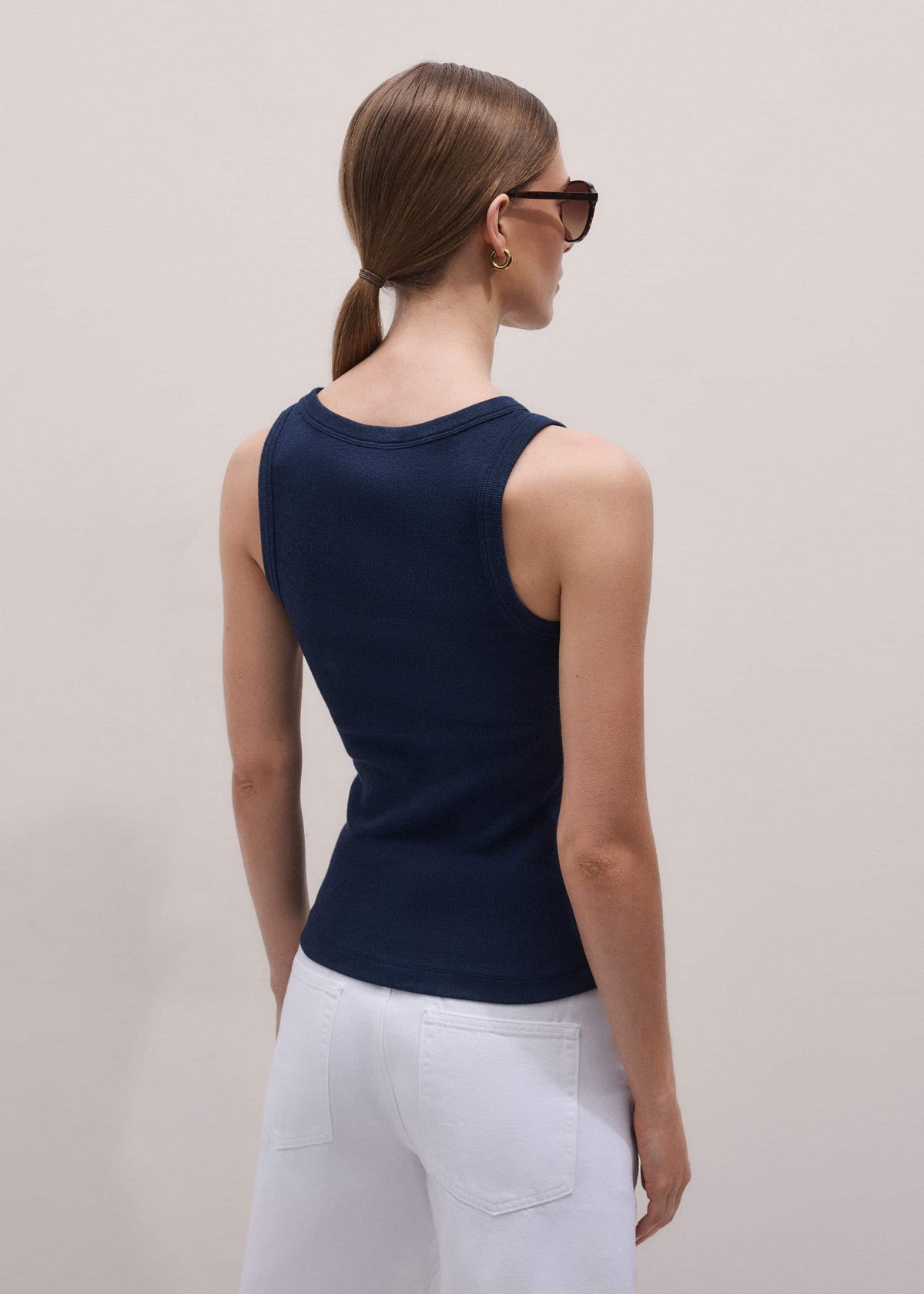 Navy Ultimate Crew Neck Perfect Basic Tank | ME+EM