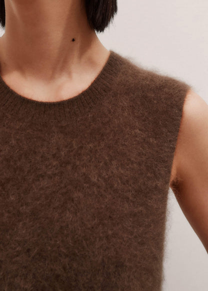 Brown Straight Sweater Vest | ME+EM