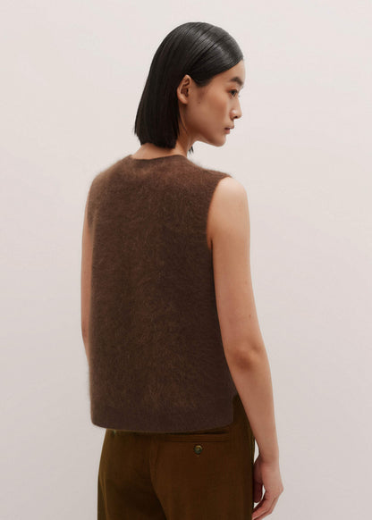 Brown Straight Sweater Vest | ME+EM