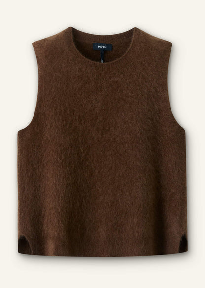 Brown Straight Sweater Vest | ME+EM