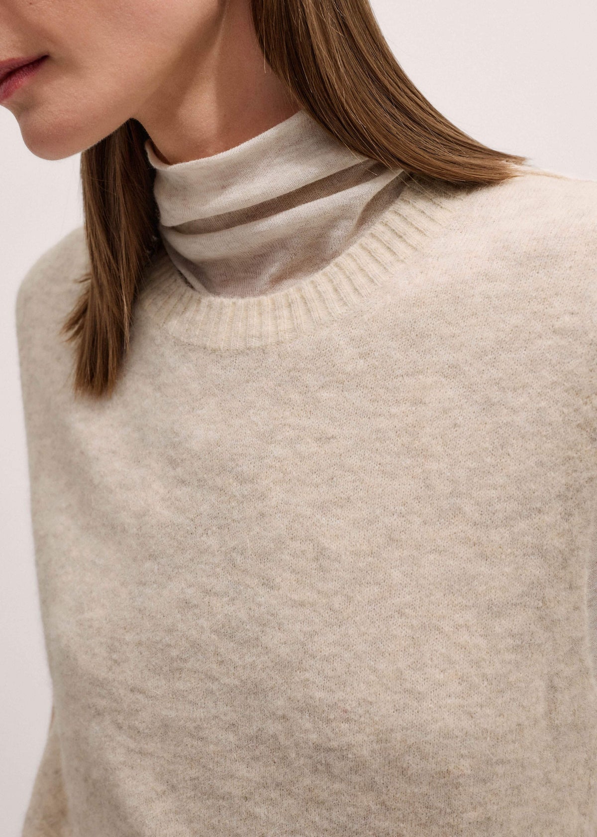 Cream Alpaca Blend Straight Knit Vest | ME+EM