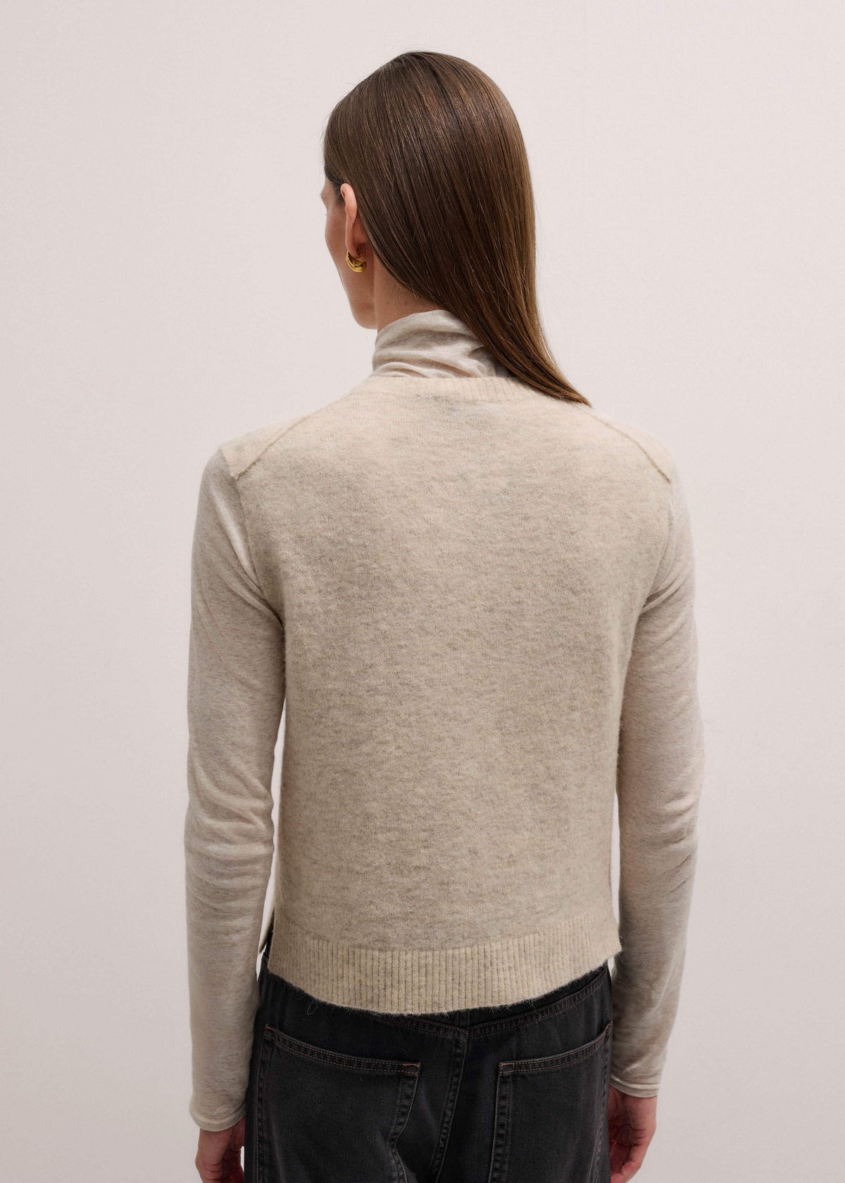 Cream Alpaca Blend Straight Knit Vest | ME+EM