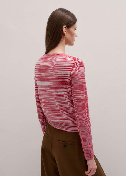 Red Spacedye Slim Fit Cardigan | ME+EM